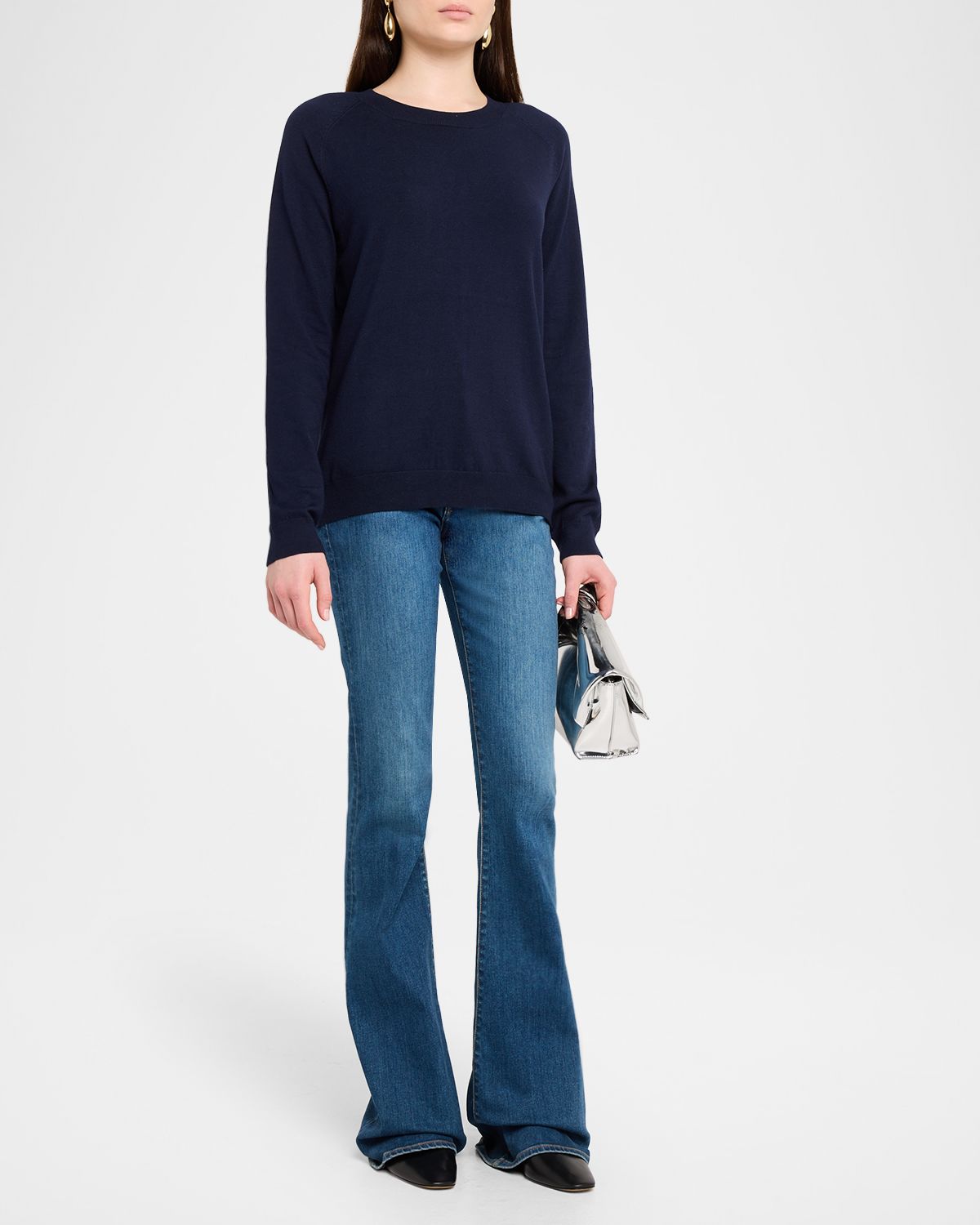 Majestic Filatures Raglan-Sleeve Cotton Sweater