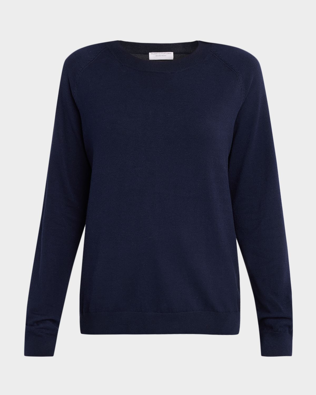 Majestic Filatures Raglan-Sleeve Cotton Sweater