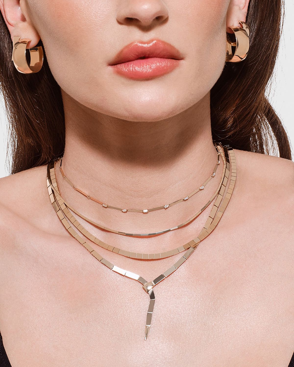 LANA 14K Multi Solo Diamond Fancy Link Necklace
