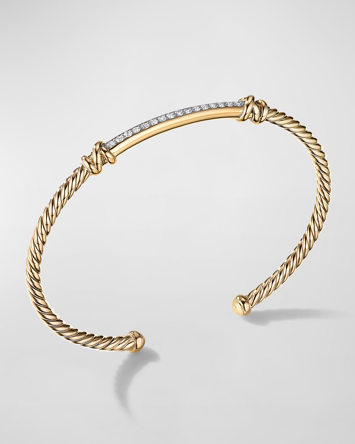 David Yurman Petite Helena Bracelet with Diamonds in 18K Gold, 3mm