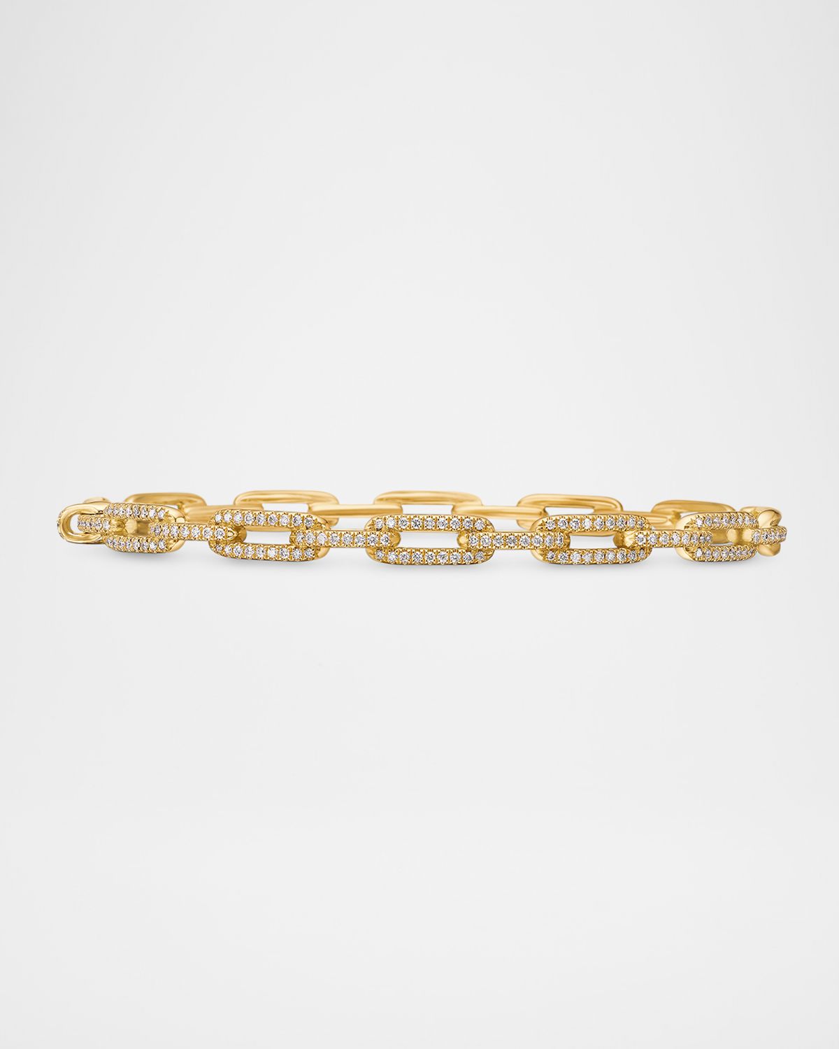 David Yurman Stax Chain Link Bracelet with Diamonds in 18K Yellow Gold