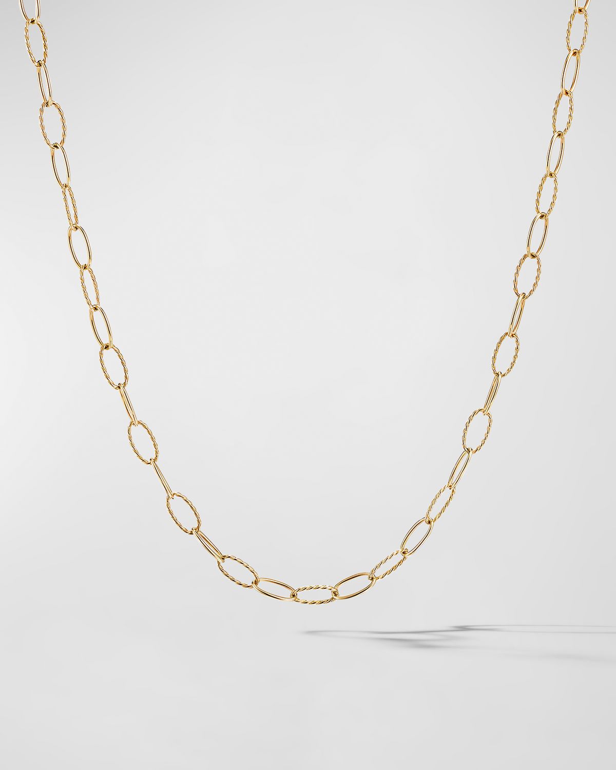David Yurman Elongated Oval Link Necklace in 18K Gold