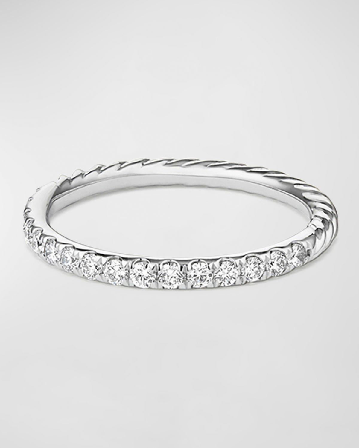 David Yurman Cable Collectibles Stack Ring with Diamonds in 18K Gold