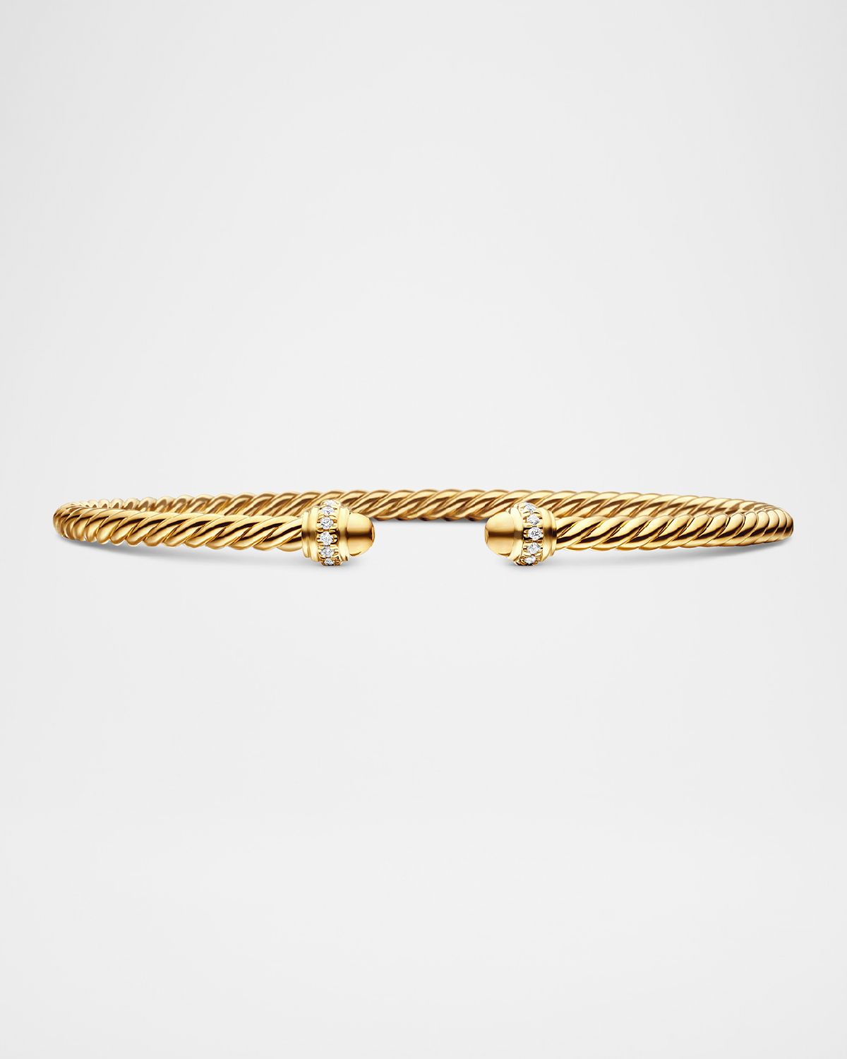 David Yurman Cablespira Bracelet with Diamonds in 18K Gold, 3mm