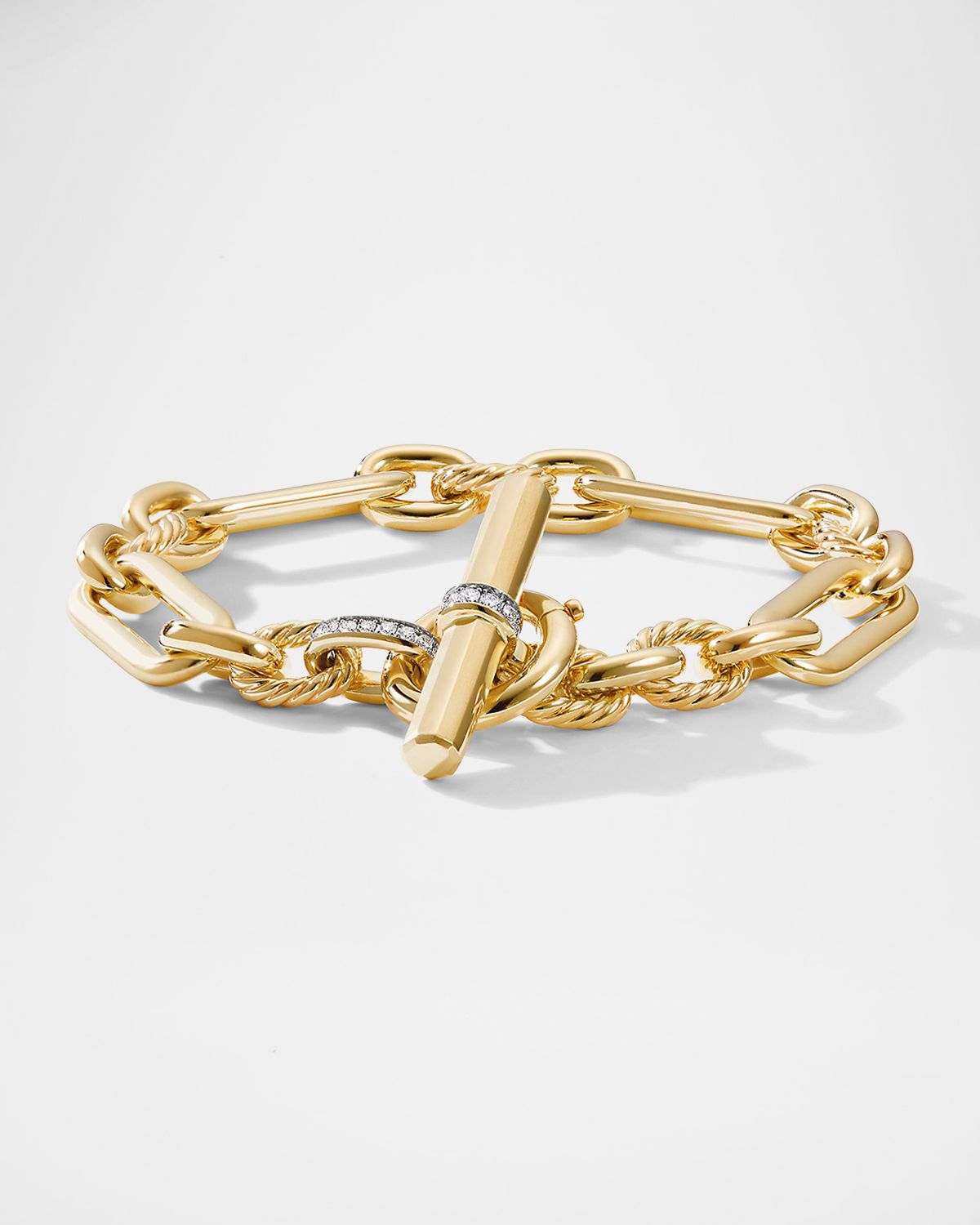 David Yurman Lexington Chain Bracelet with Diamonds in 18K Gold