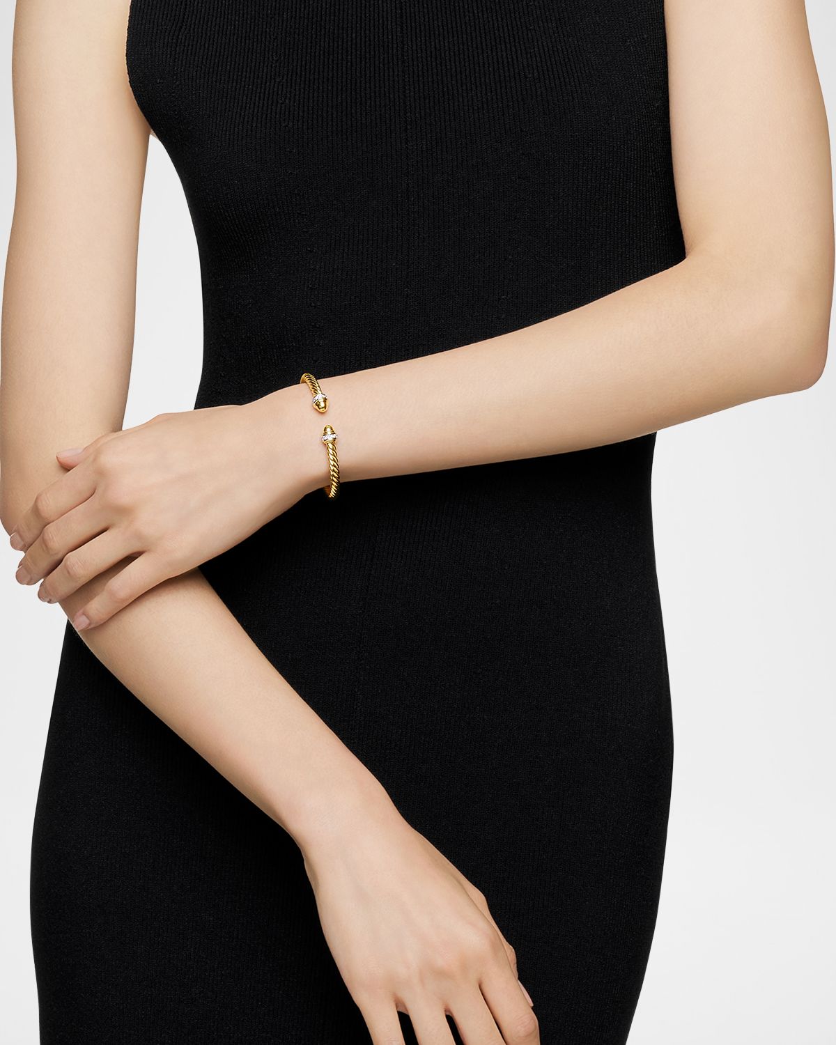 David Yurman Cable Classics Bracelet with Diamonds in 18K Gold, 7mm