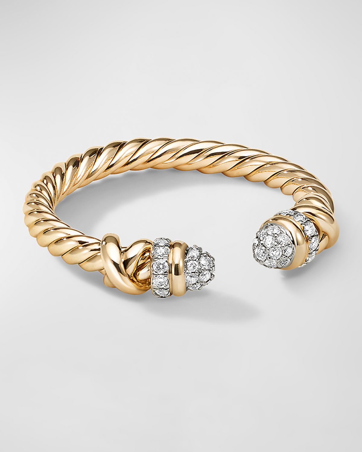 David Yurman Petite Helena Open Ring with Diamonds in 18K Gold, 2.5mm