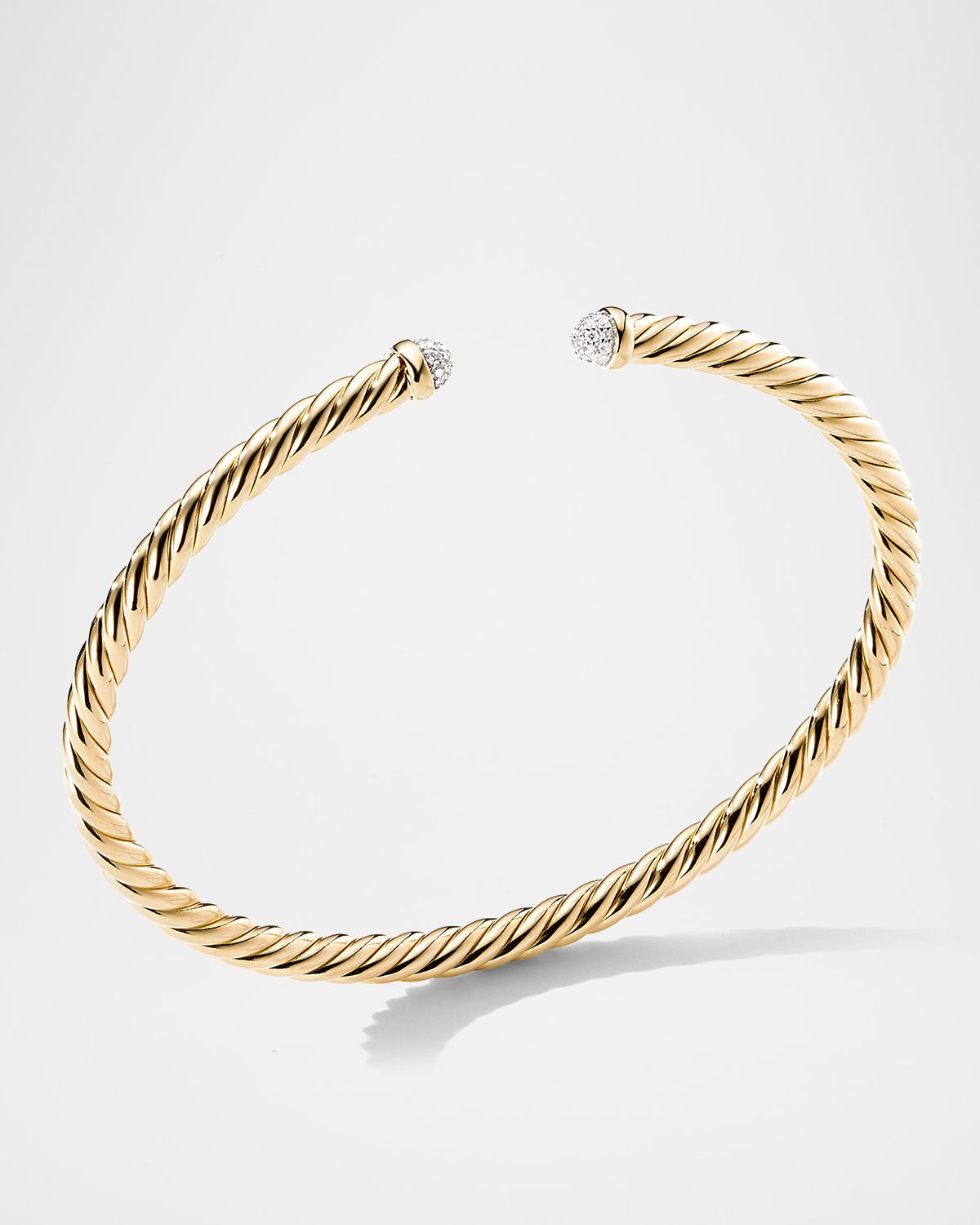 David Yurman Cable Flex Bracelet with Diamonds in 18K Gold/4mm