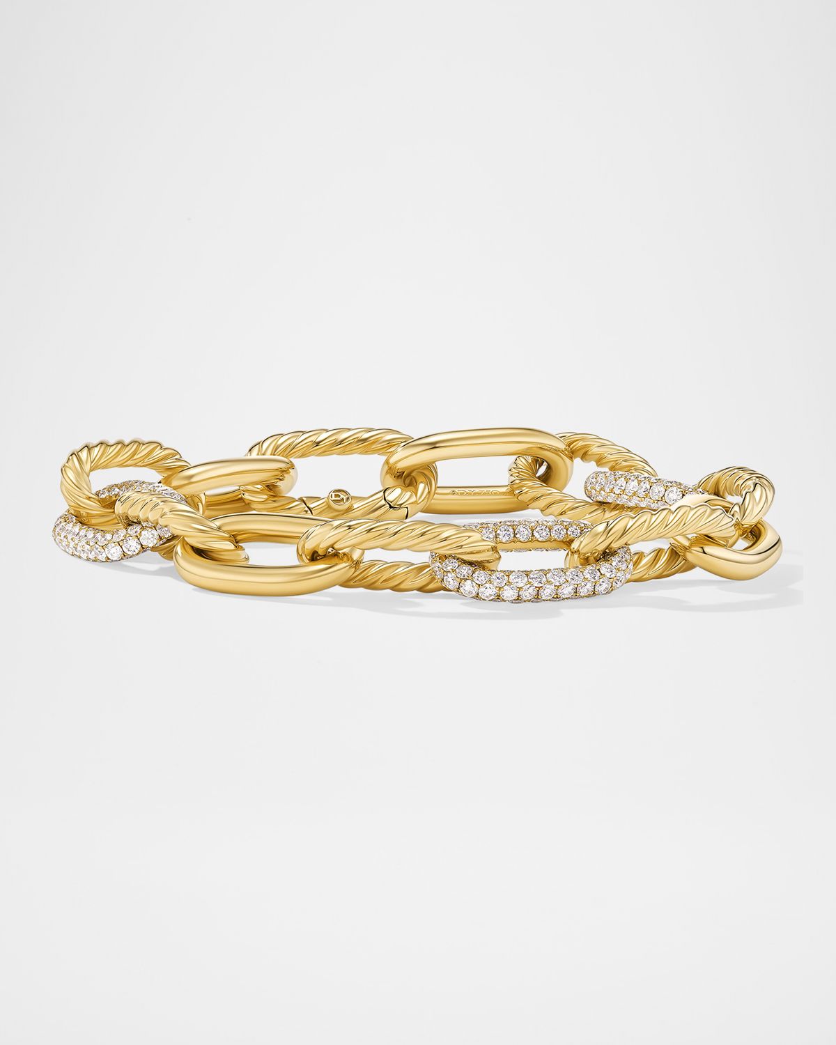 David Yurman DY Madison Chain Bracelet with Diamonds in 18K Gold, 11mm