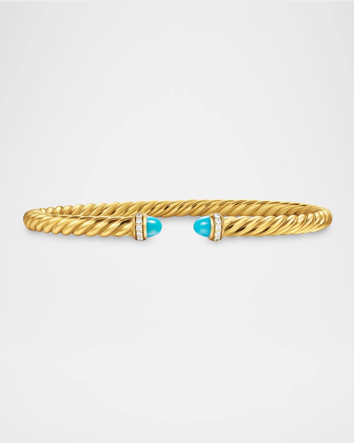 David Yurman Modern Cablespira Bracelet with Gemstones and Diamonds in 18K Gold, 4mm