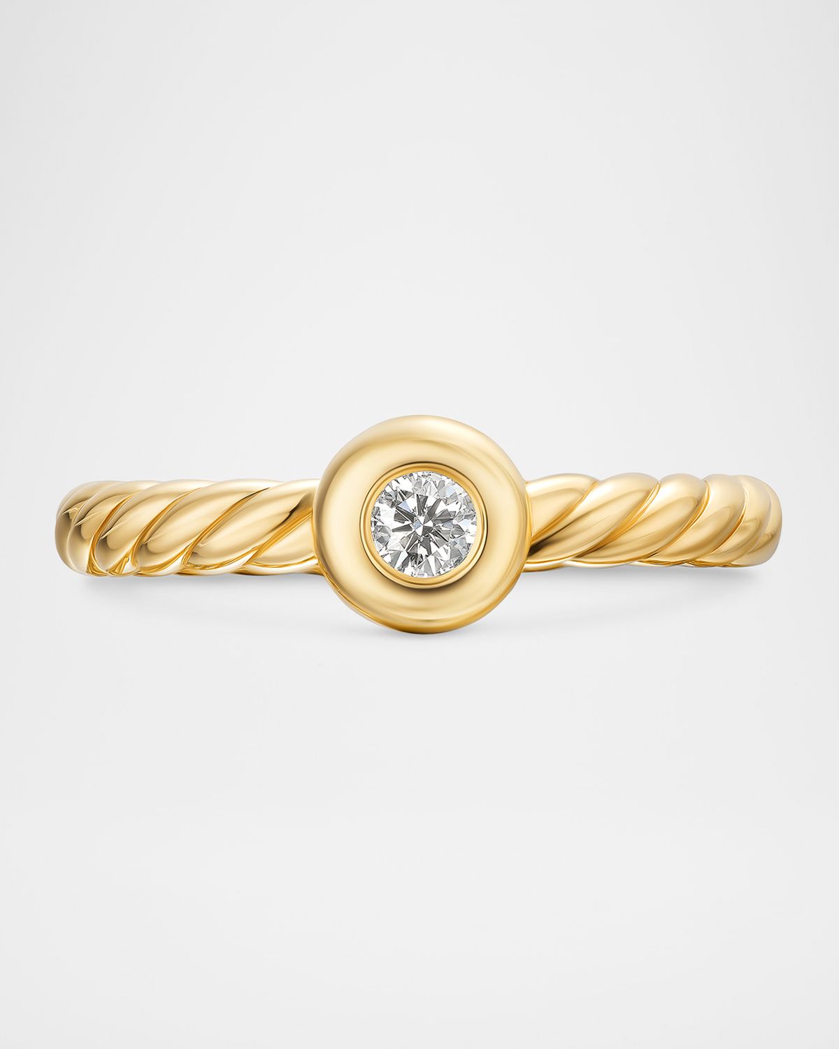 David Yurman Petite Cable Ring with Diamond in 18K Gold