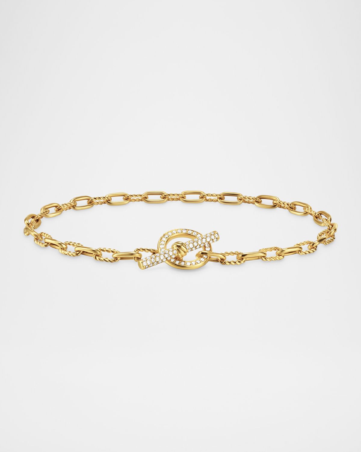 David Yurman Madison Chain Bracelet in 18K Gold with Diamonds, 3mm