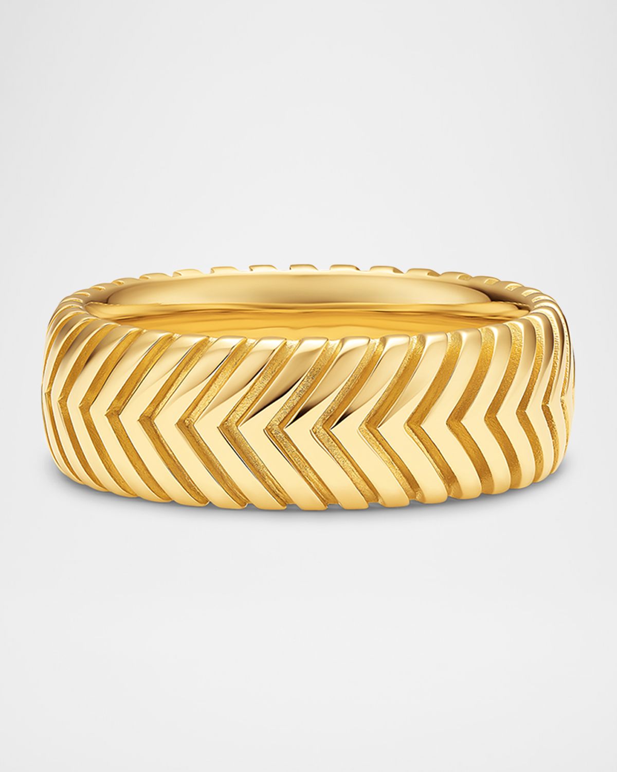 David Yurman Men 's Chevron Band Ring in 18K Gold, 8mm