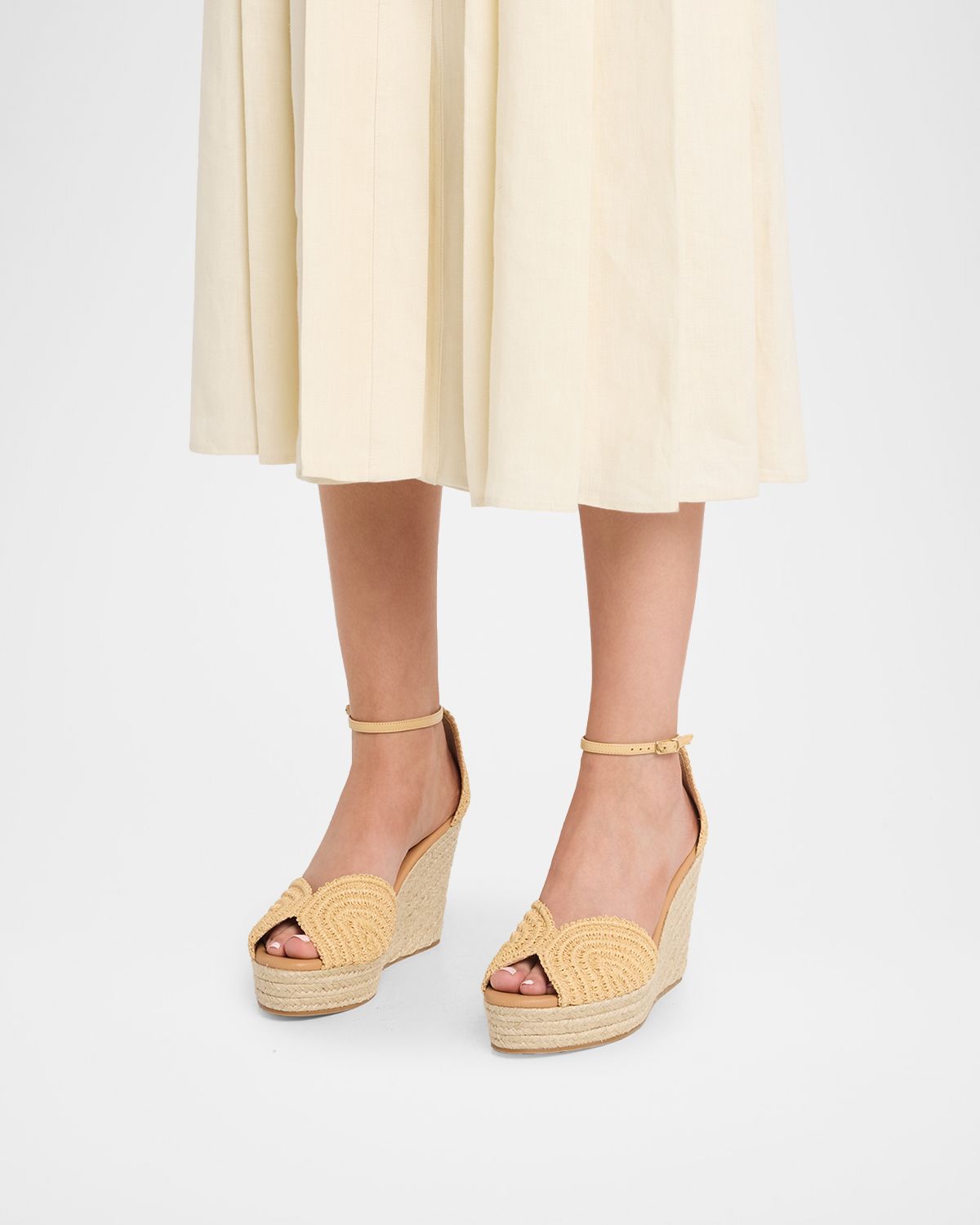 Odissi 95mm Ava Raffia Espadrille Wedge Sandals | Thumbnail 6