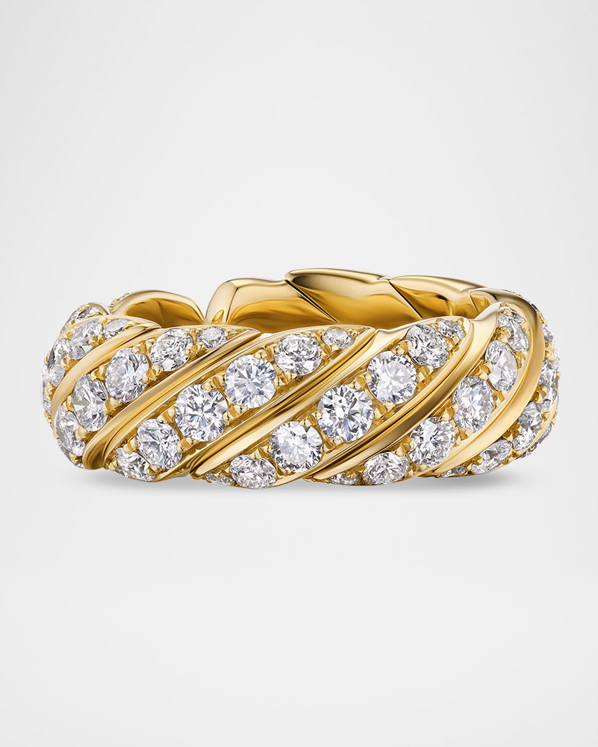 David Yurman Sculpted Cable Flex Band with Diamonds in 18K Gold