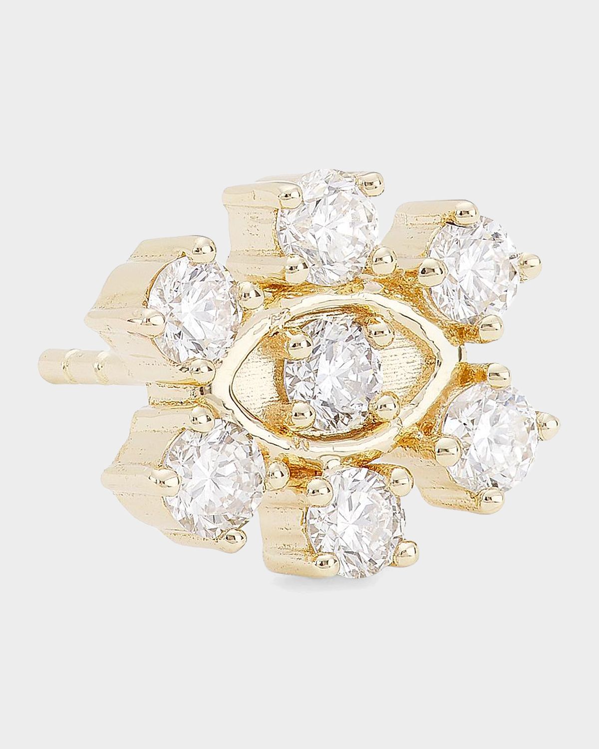 Sydney Evan 14K Yellow Gold & Diamond Marquis Eye Flower Stud Earring