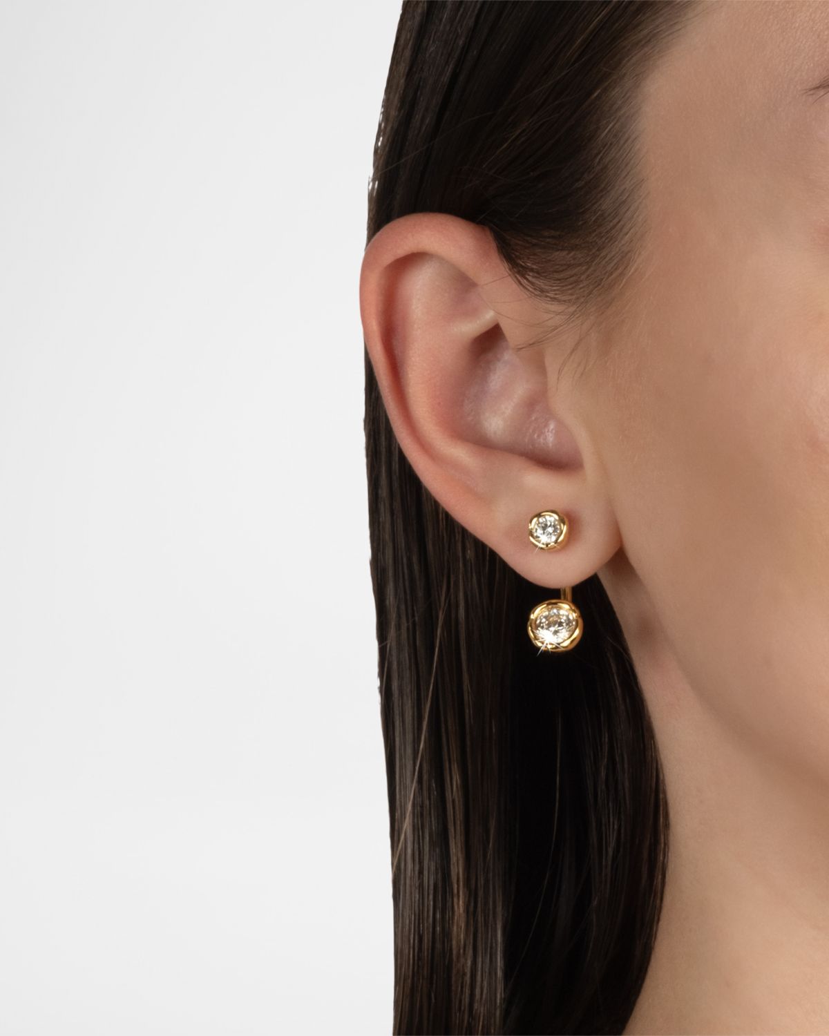 Alexis Bittar Asterales Gold Molten Front-Back Earrings