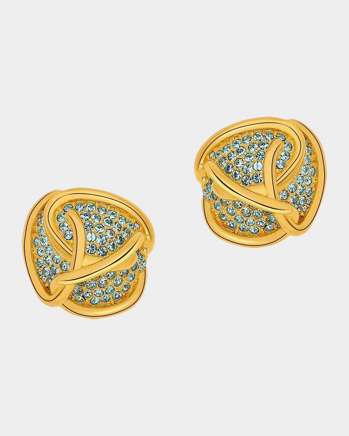 Oscar de la Renta Braided O Pave Stud Earrings
