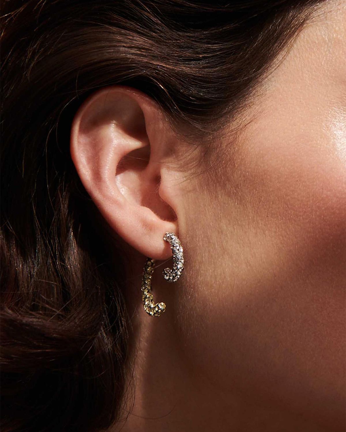 DEMARSON Luna Rhodium-Plated & Glass Crystal Stud Earrings