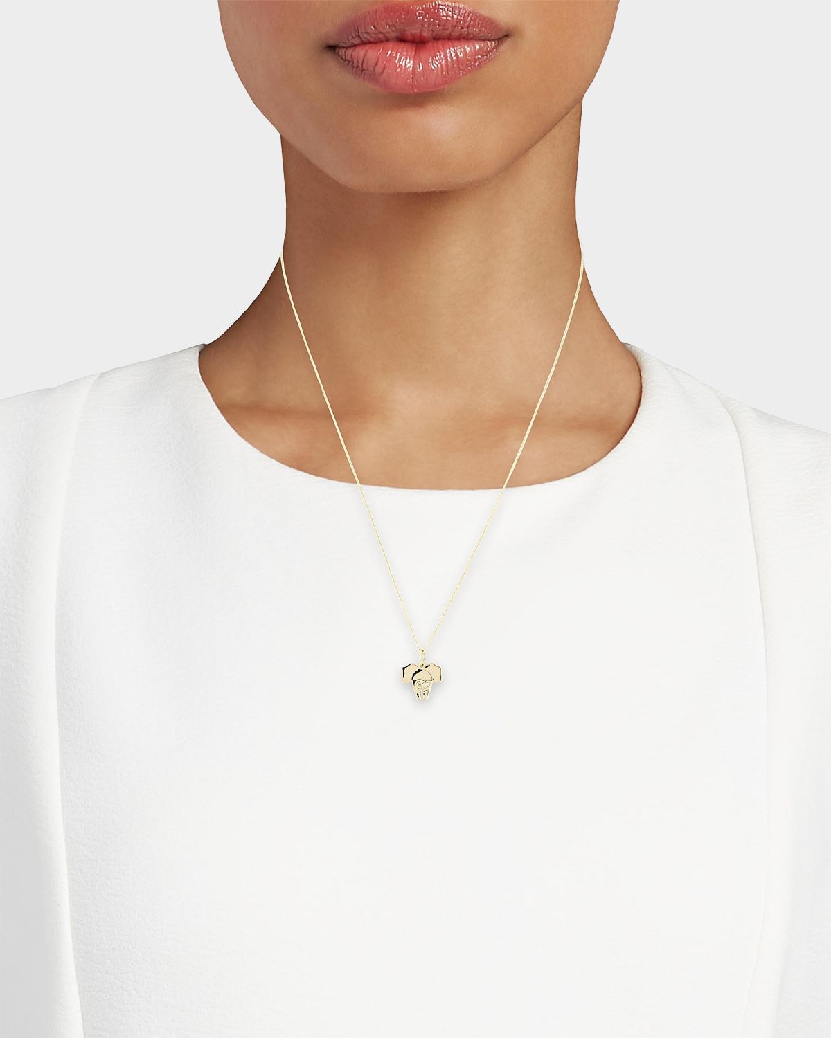 Sydney Evan 14K Yellow Gold & 0.005 TCW Diamond Elephant Tail Pendant Necklace