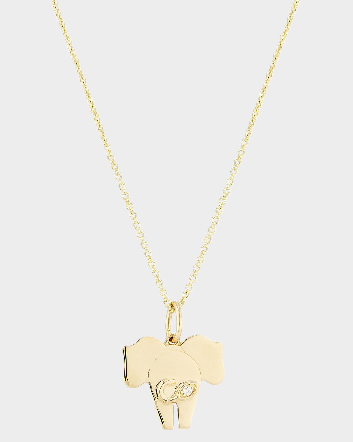 Sydney Evan 14K Yellow Gold & 0.005 TCW Diamond Elephant Tail Pendant Necklace