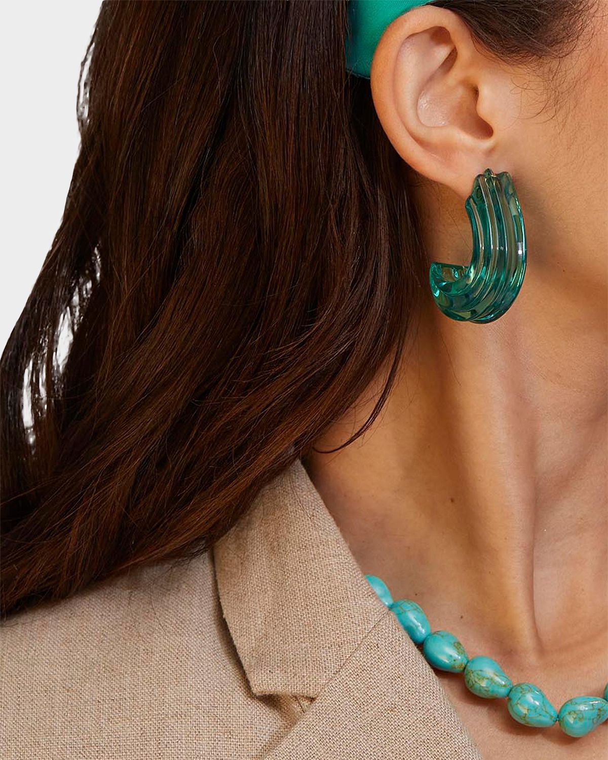 Lele Sadoughi Curved Canyon Hoop Earrings