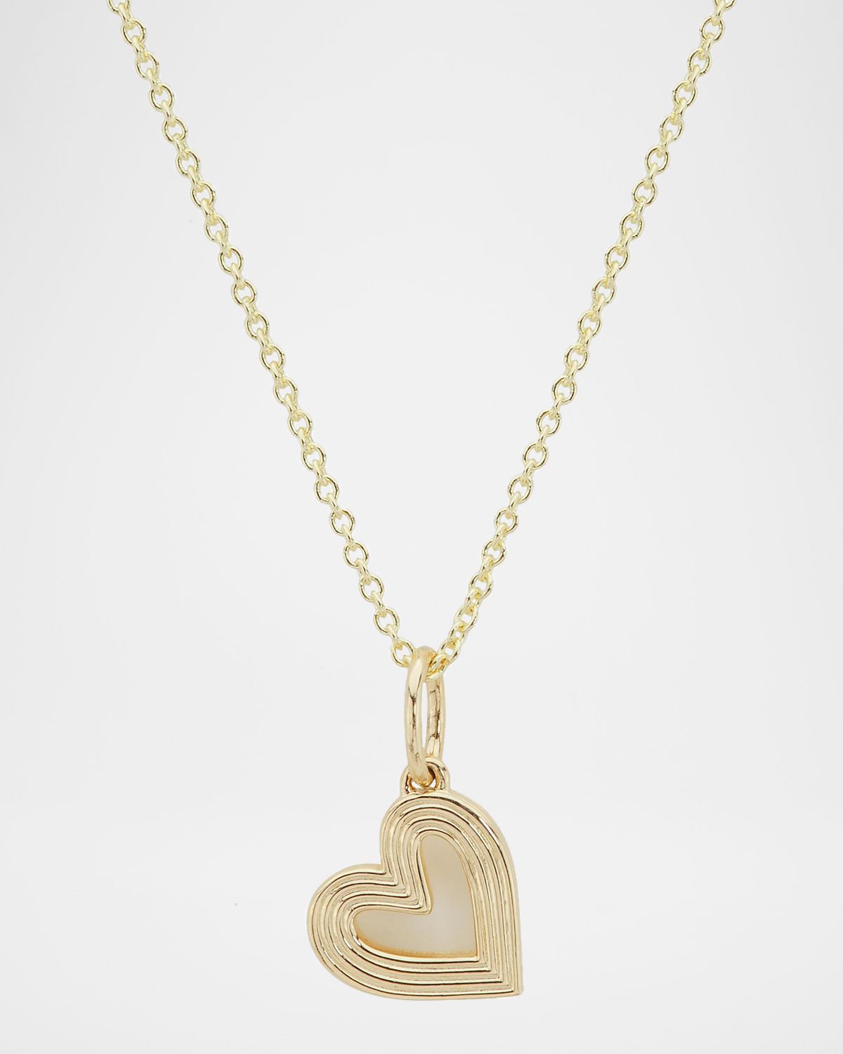 Sydney Evan Love Notes 14K Yellow Gold Fluted Heart Pendant Necklace