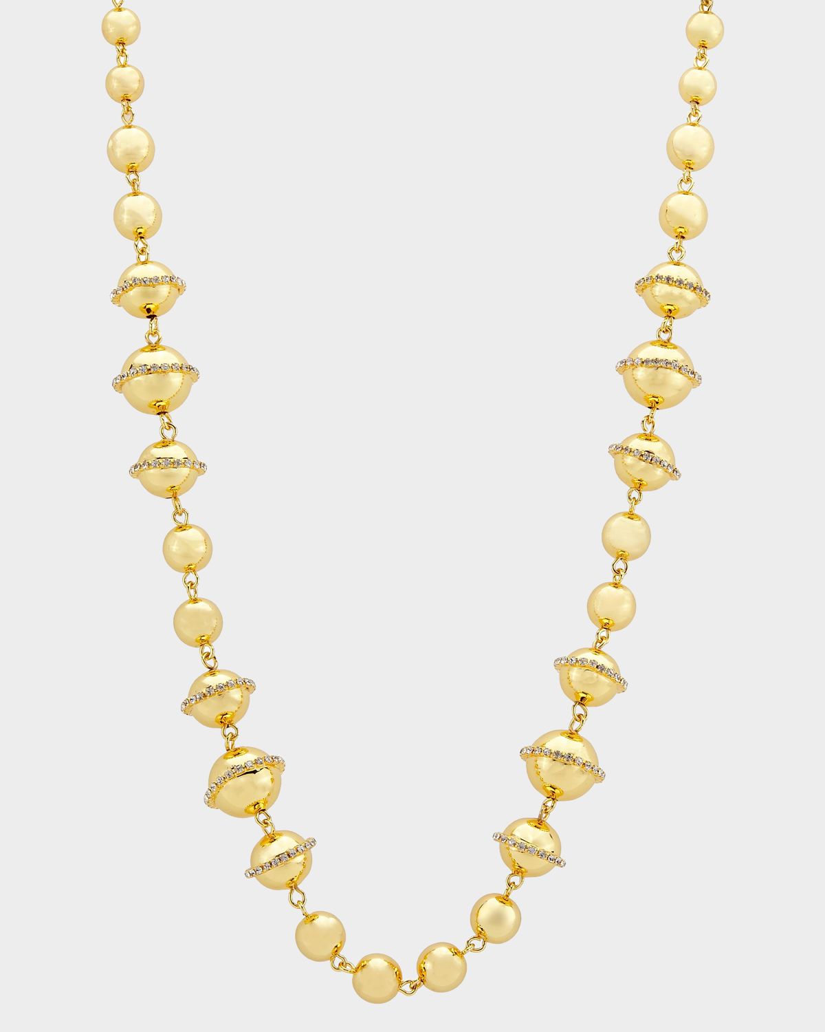 Golconda by Kenneth Jay Lane Goldtone & Glass Crystal Station Necklace