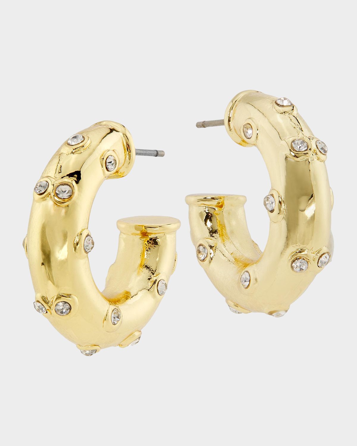 Golconda by Kenneth Jay Lane Goldtone & Glass Crystal Hoop Earrings