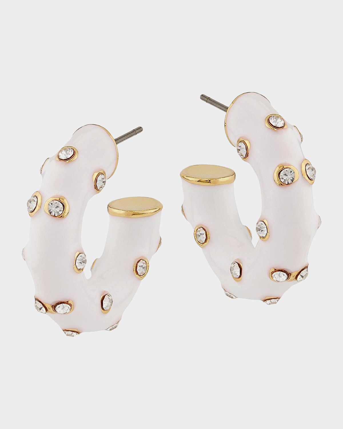 Golconda by Kenneth Jay Lane Goldtone, Enamel & Glass Crystal Dotted Hoop Earrings