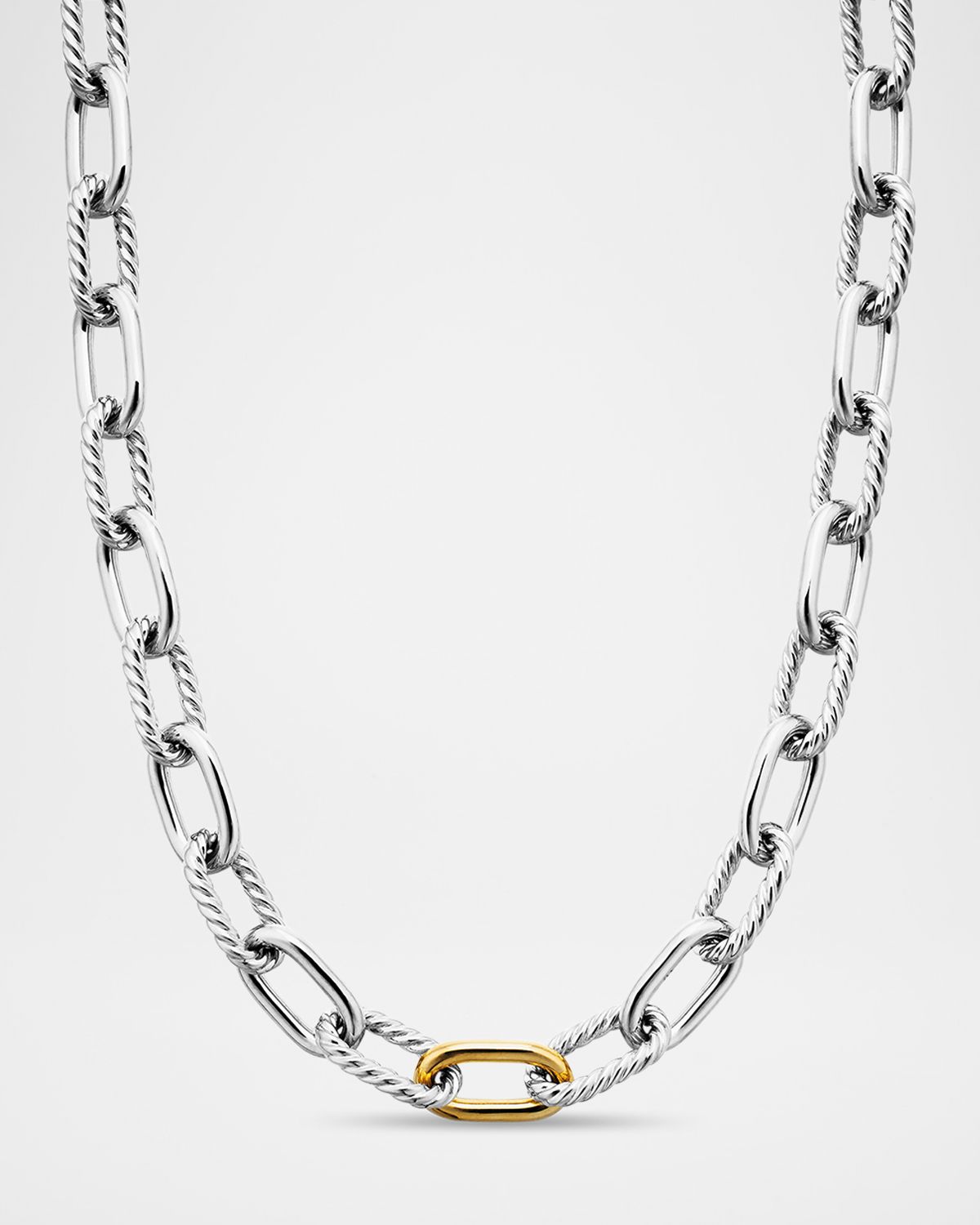 David Yurman DY Madison Chain Necklace in Silver with 18K Gold, 11mm