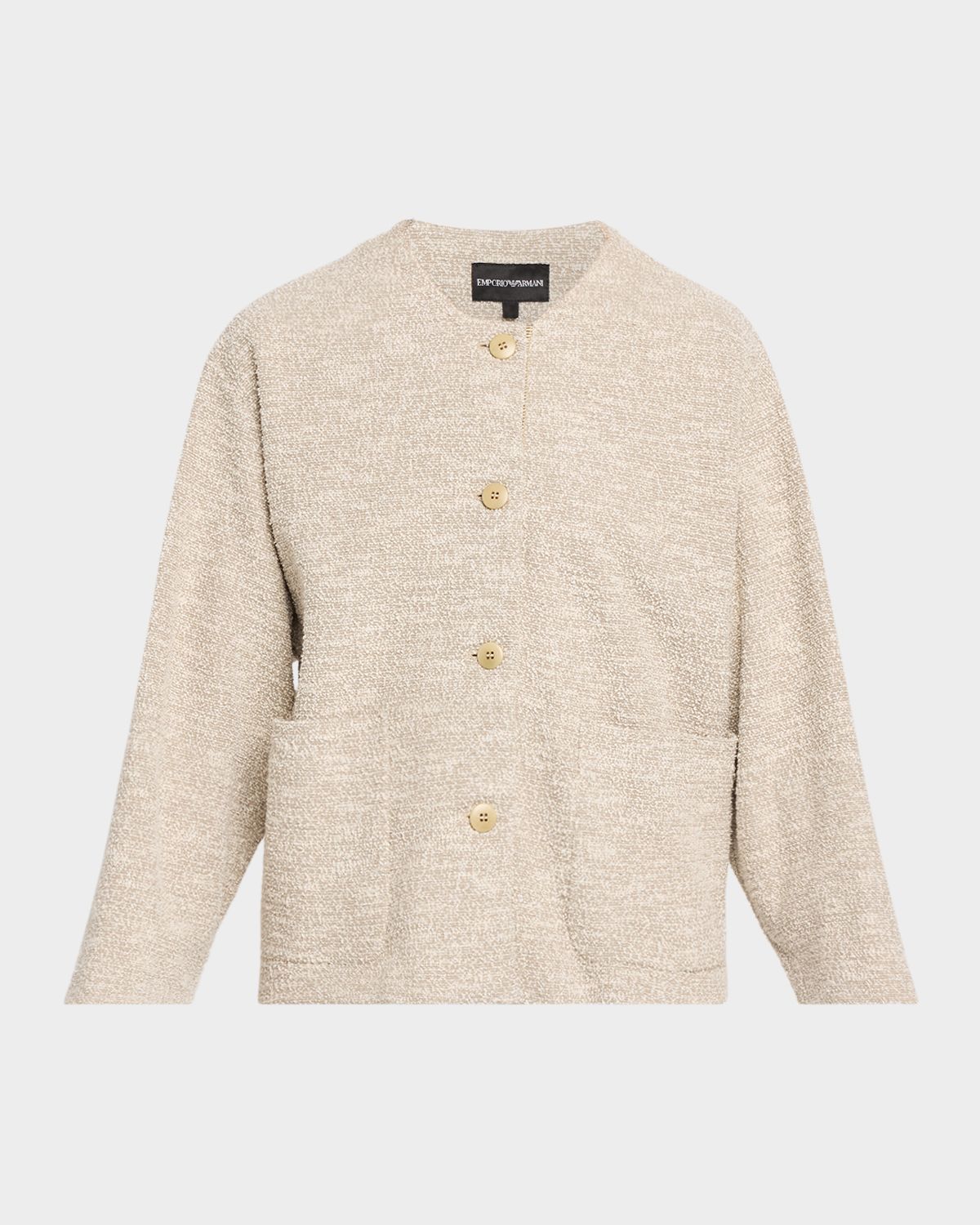 Emporio Armani Button-Down Boucle Jacquard Jersey Jacket