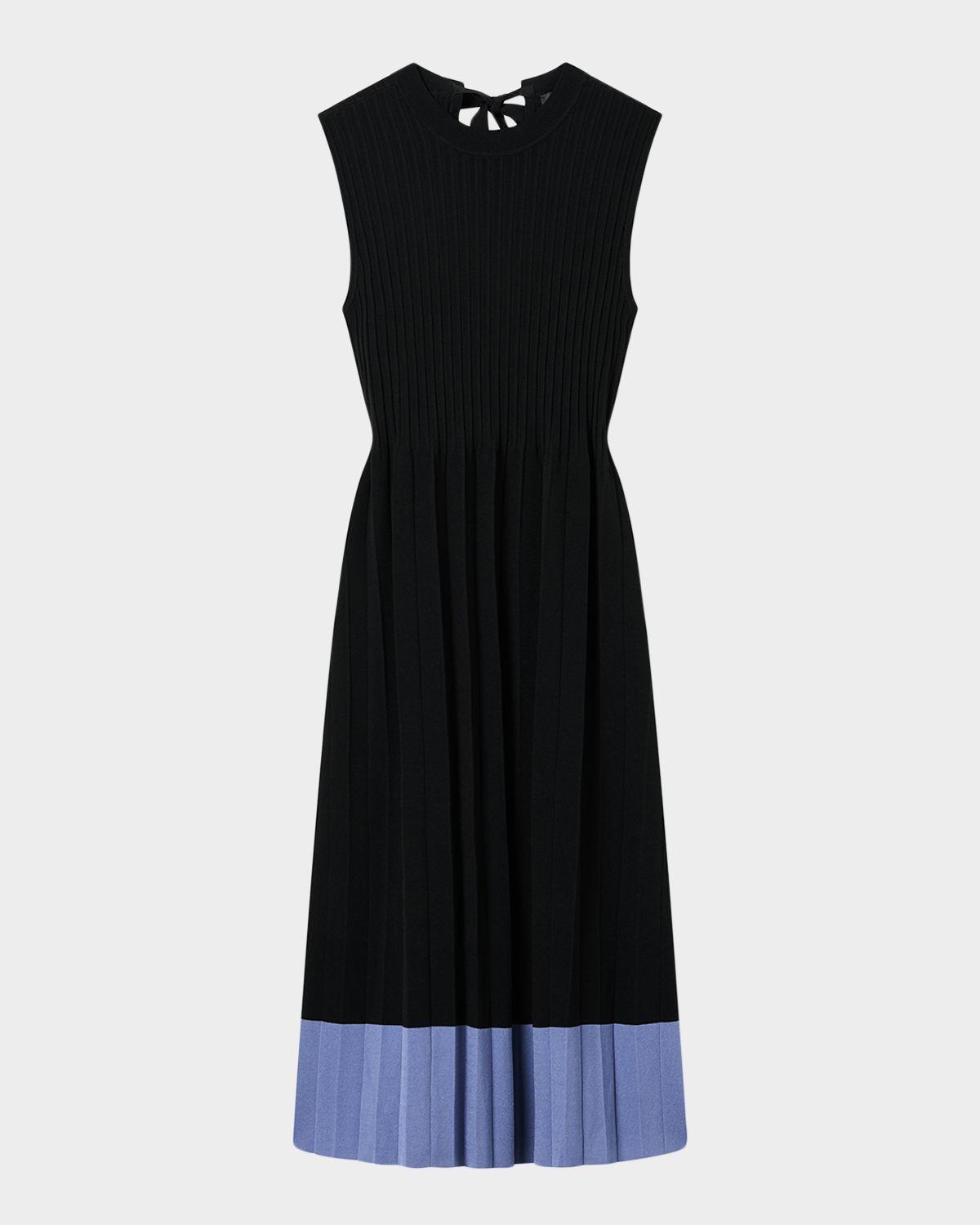Emporio Armani Pleated Contrast-Hem Knit Midi Dress