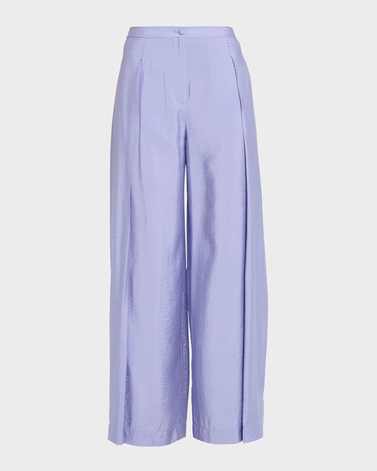 Emporio Armani Pleated Wide-Leg Viscose Trousers