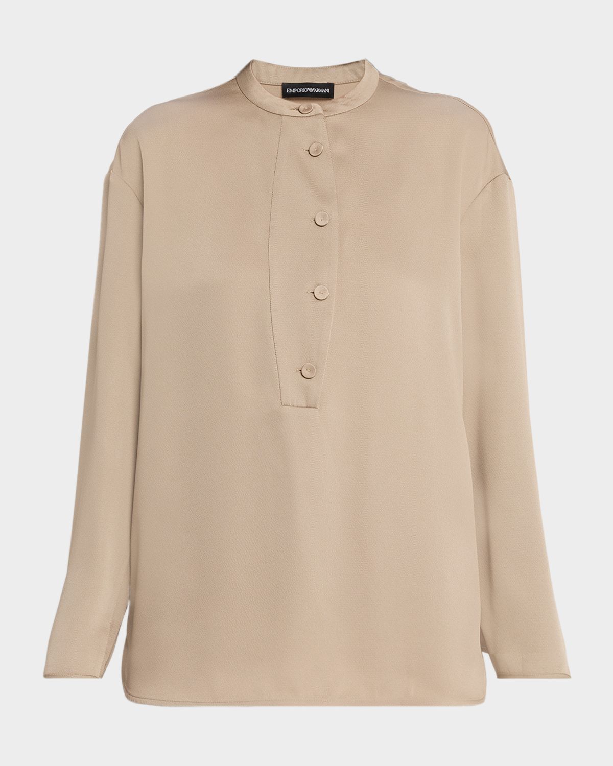 Emporio Armani Button-Down Twill Crepe Shirt