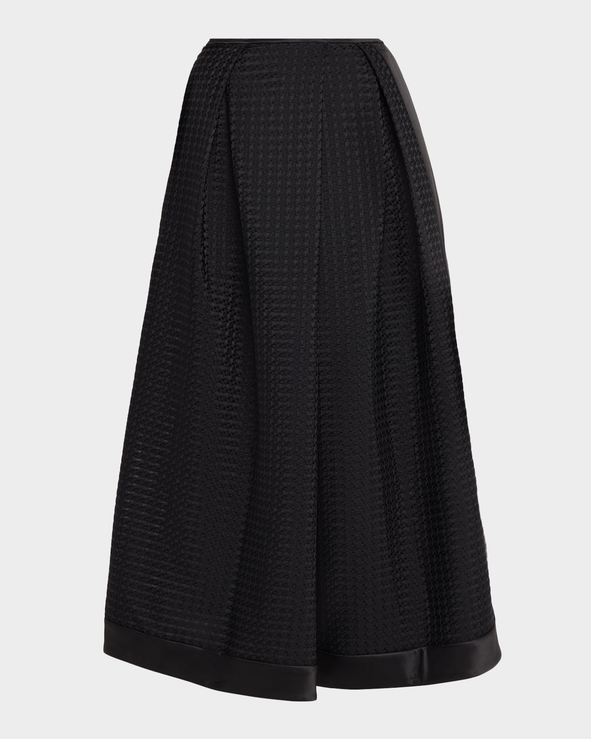 Emporio Armani Pleated Gingham Jacquard Midi Skirt