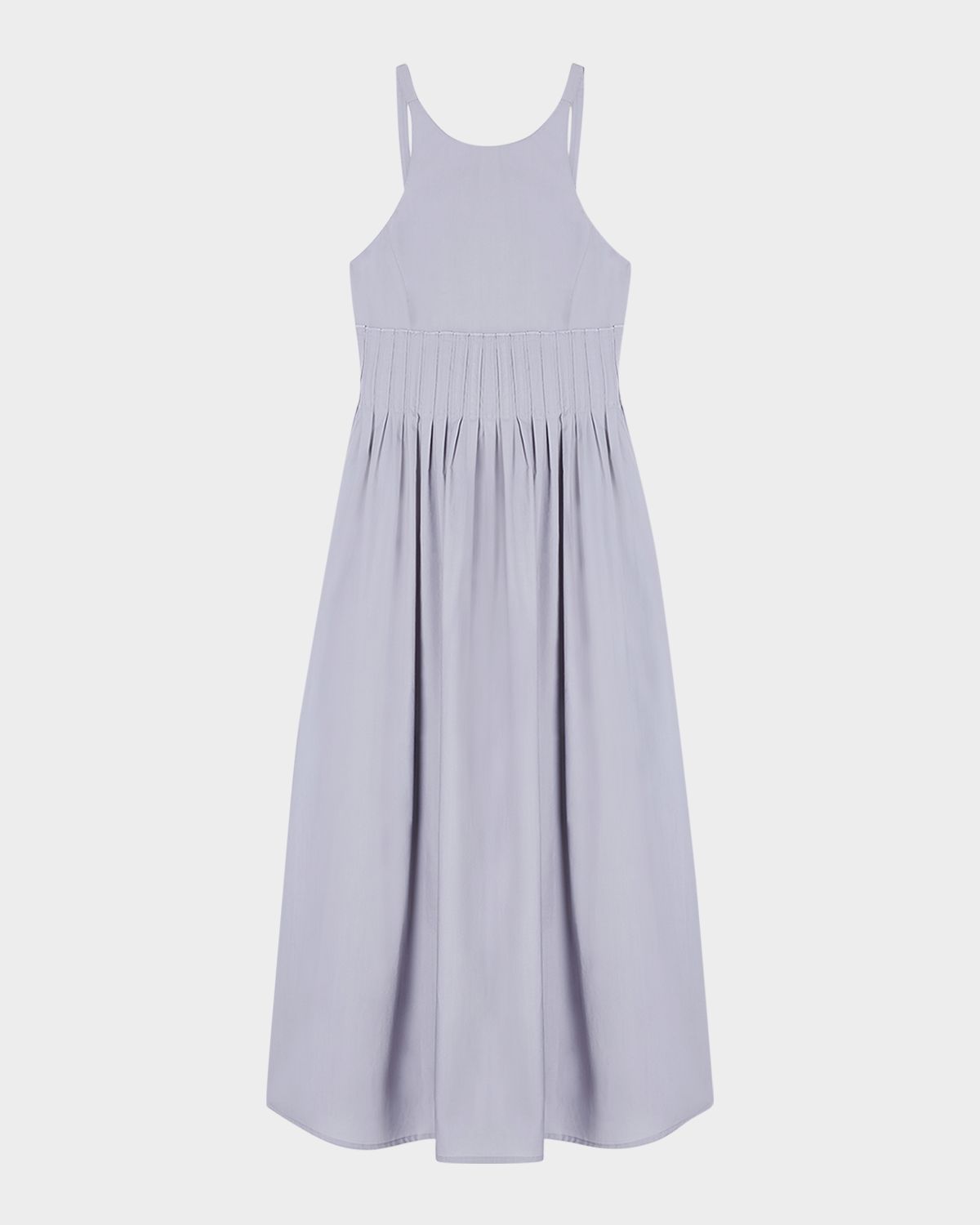Emporio Armani Pleated Cotton Poplin Midi Dress