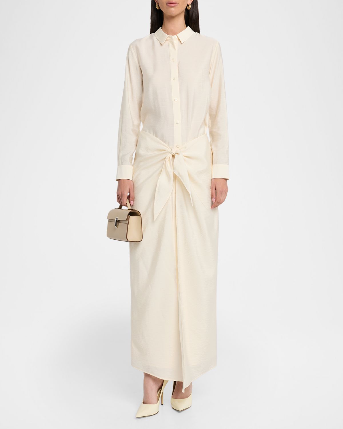 Emporio Armani Viscose Wrap Maxi Shirtdress