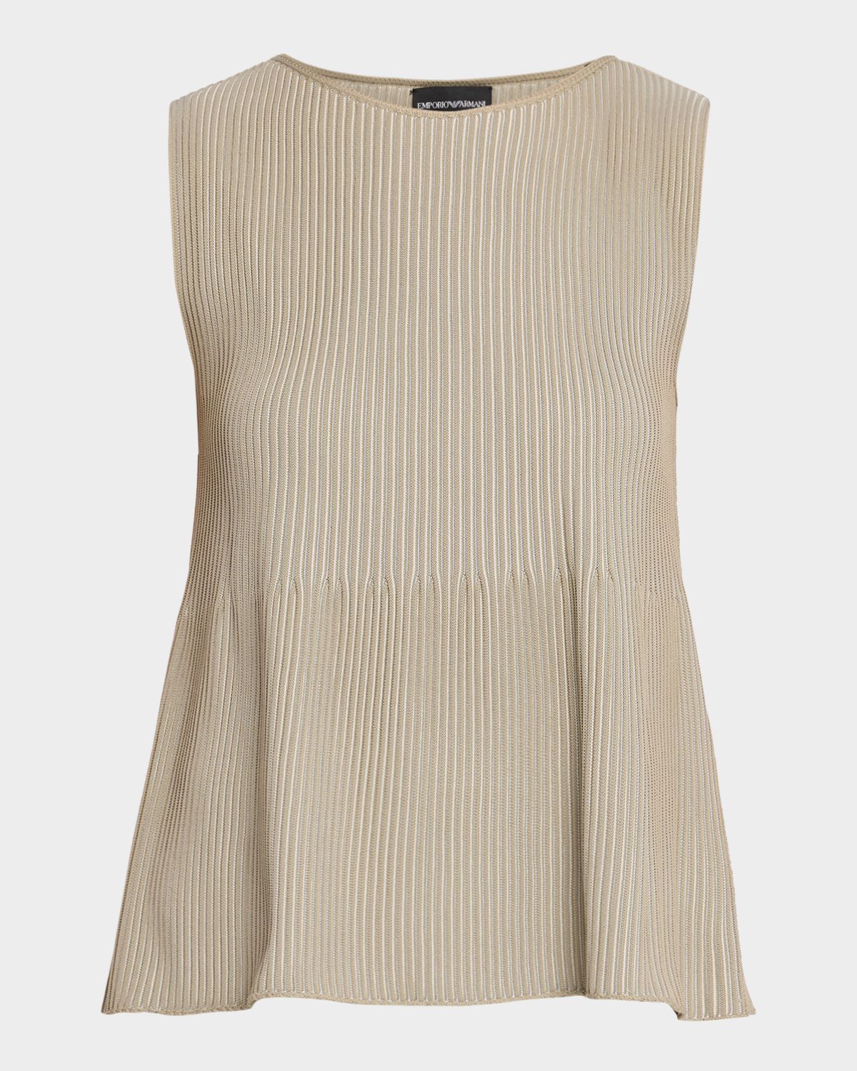 Emporio Armani Sleeveless Crewneck Rib Knit Top