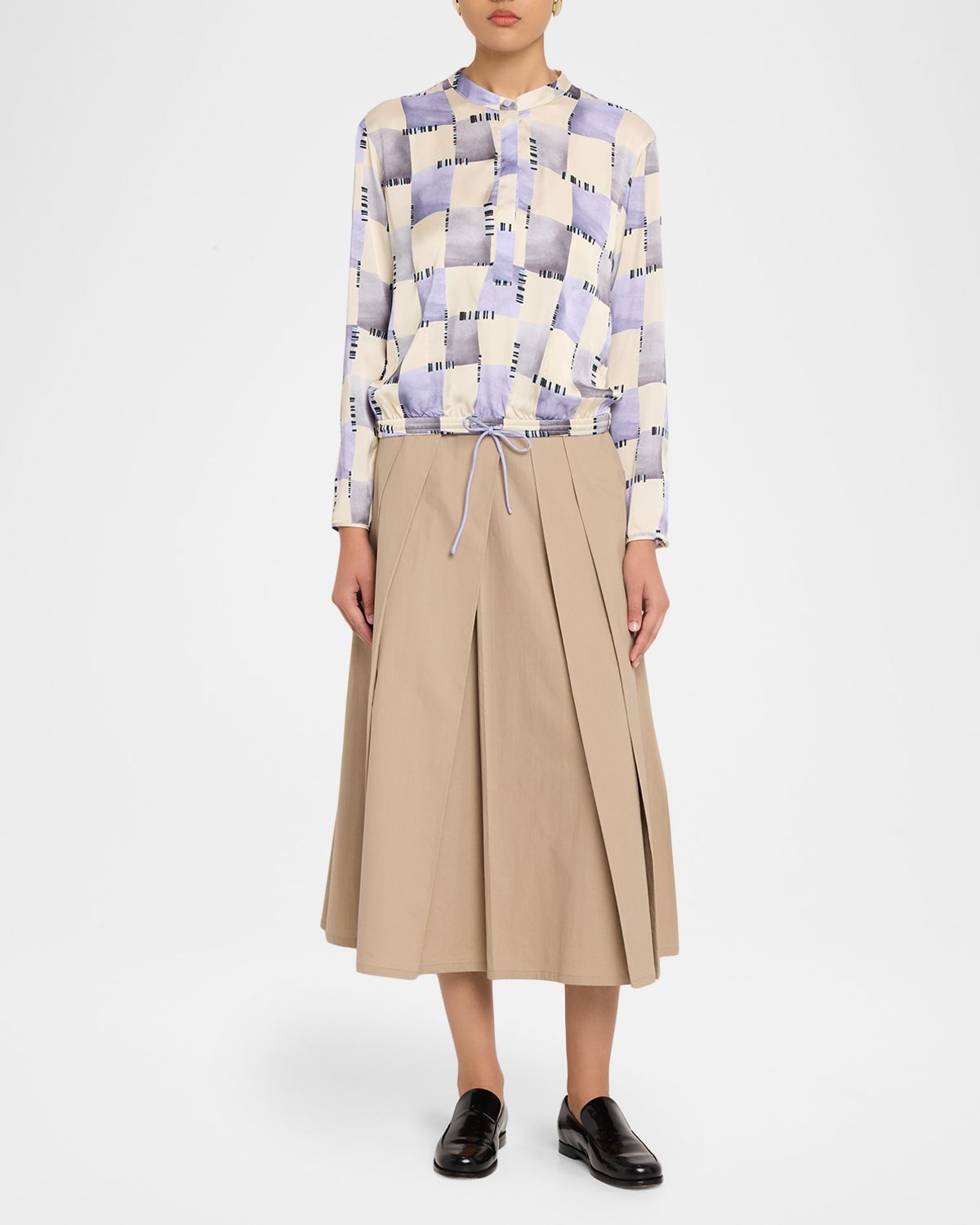 Emporio Armani Satin Check-Print Shirt