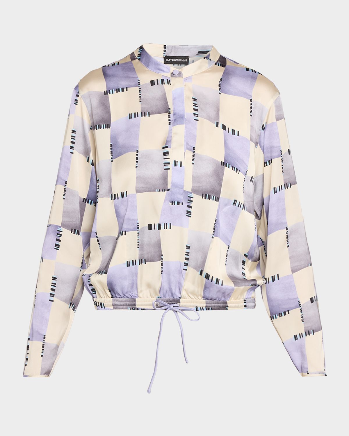 Emporio Armani Satin Check-Print Shirt