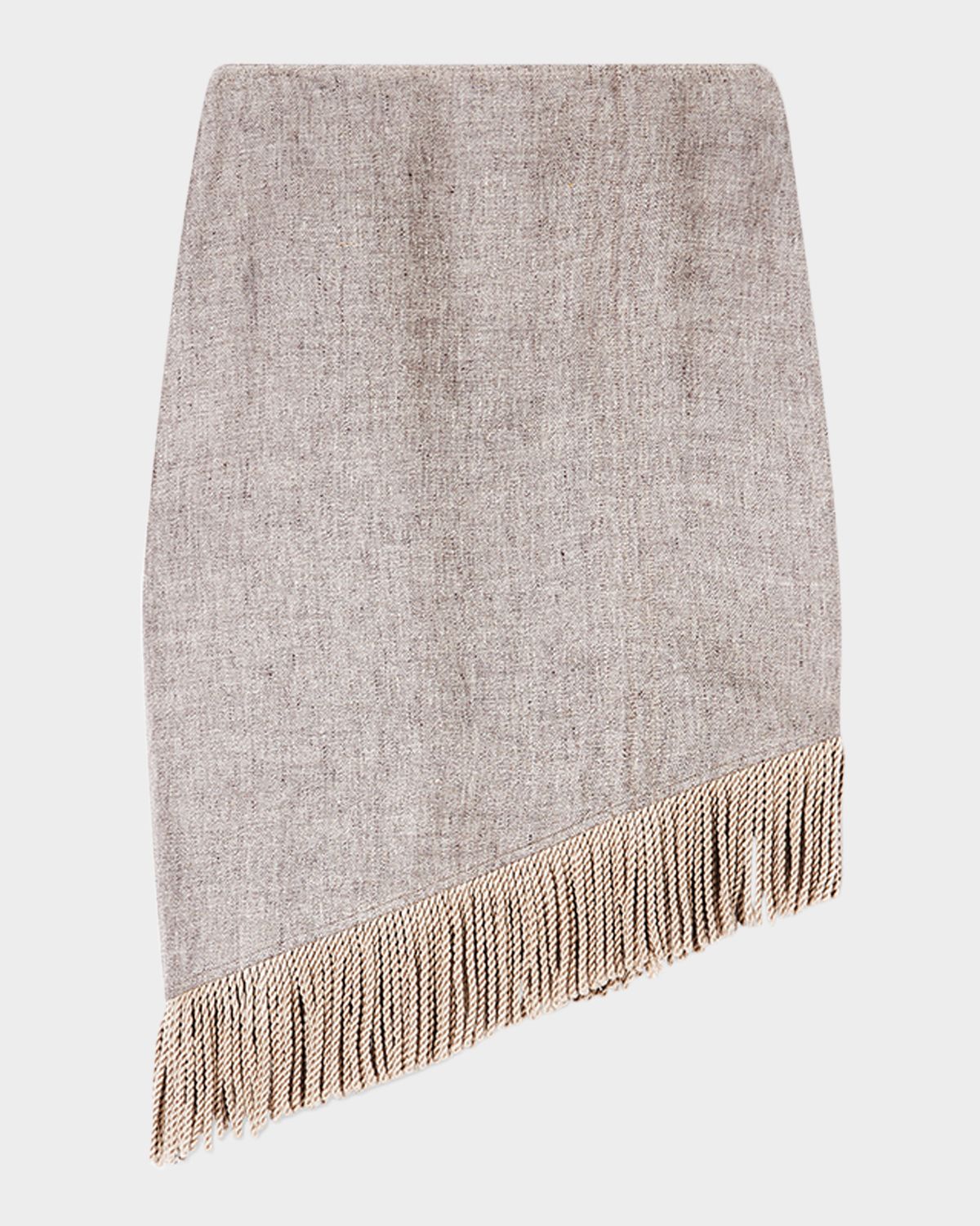 Emporio Armani Asymmetric Fringe-Trim Linen Skirt