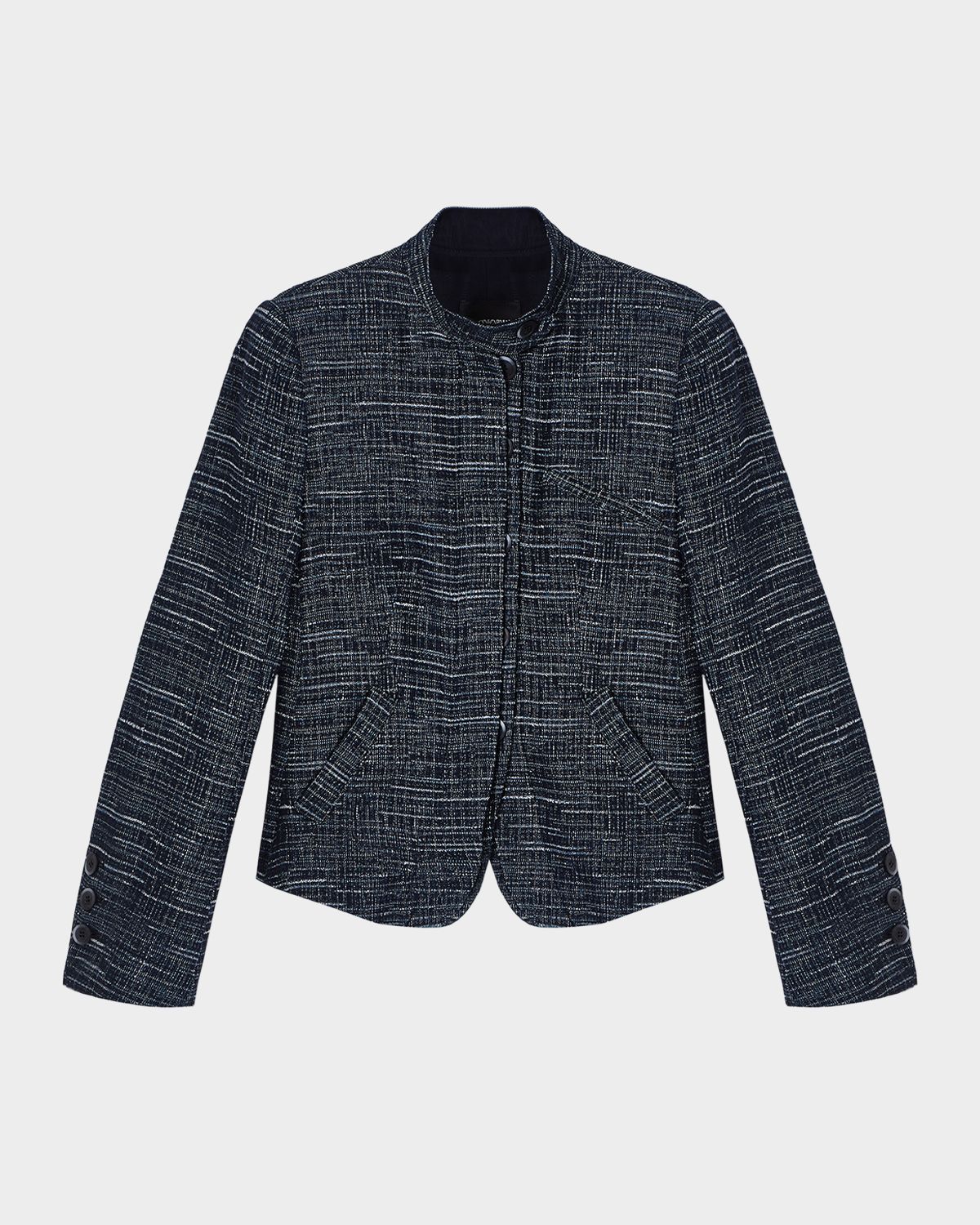 Emporio Armani Slim Denim-Effect Tweed Blazer