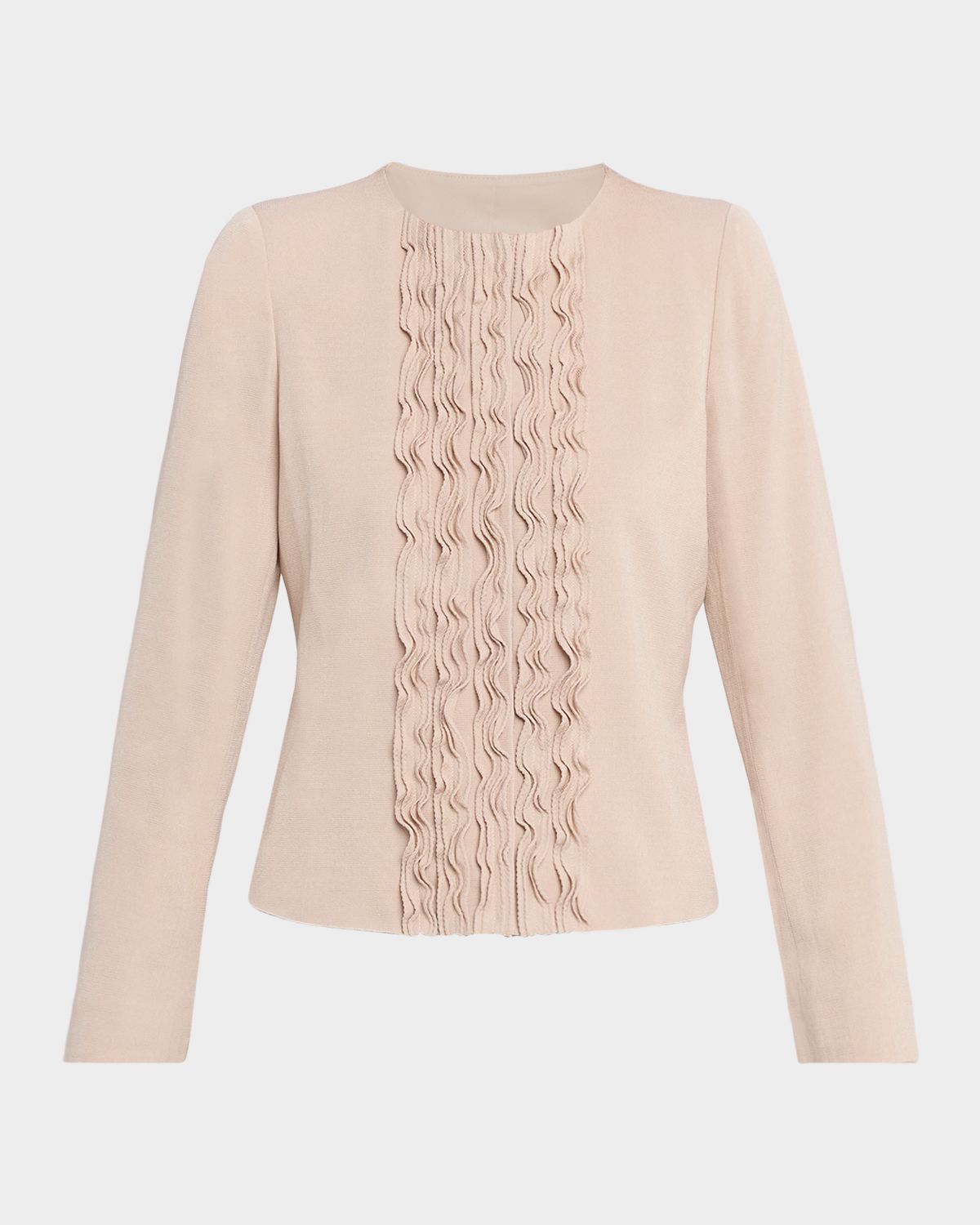 Emporio Armani Ruffle-Trim Twill Jacket
