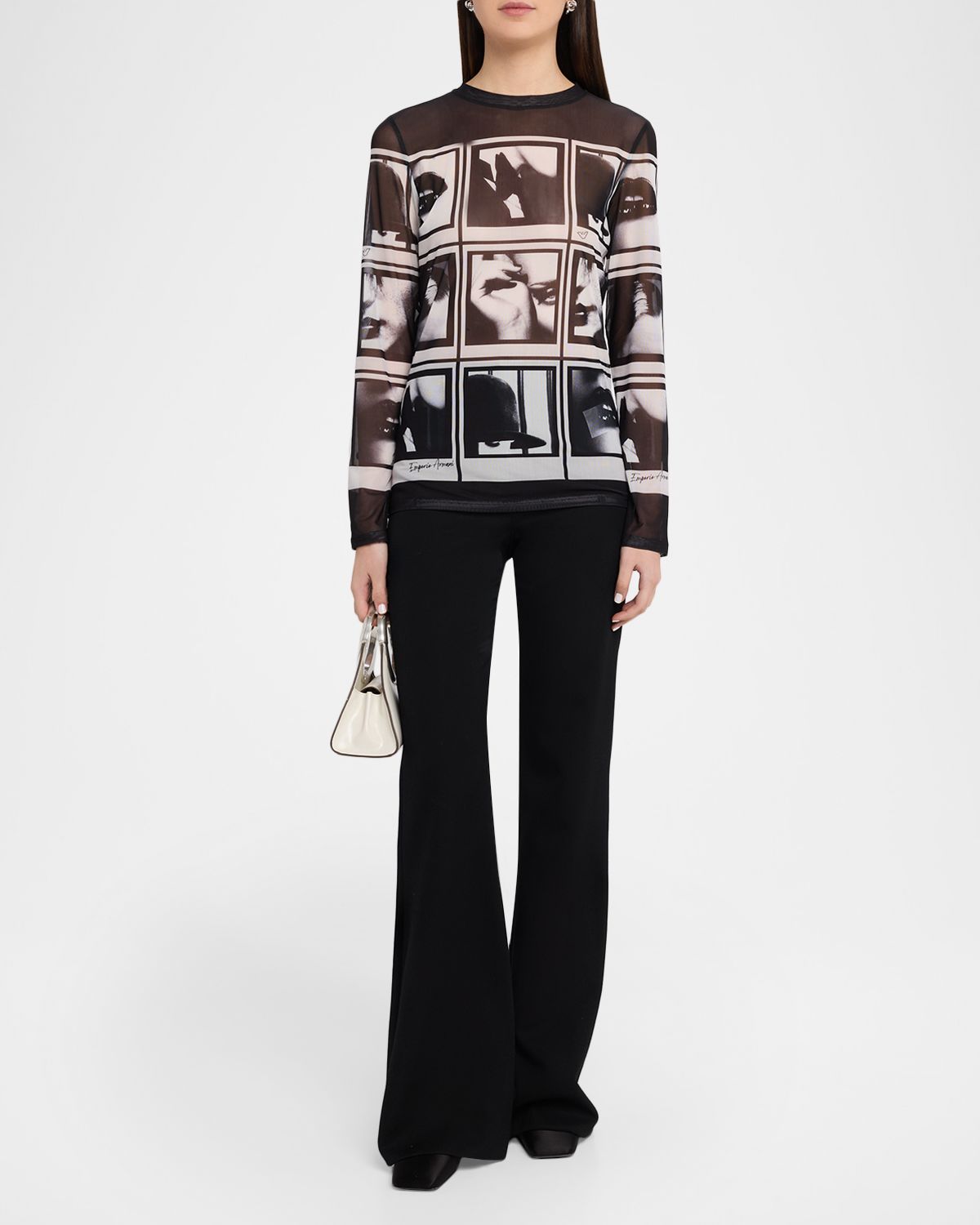 Emporio Armani Sheer Photograph-Print Pullover