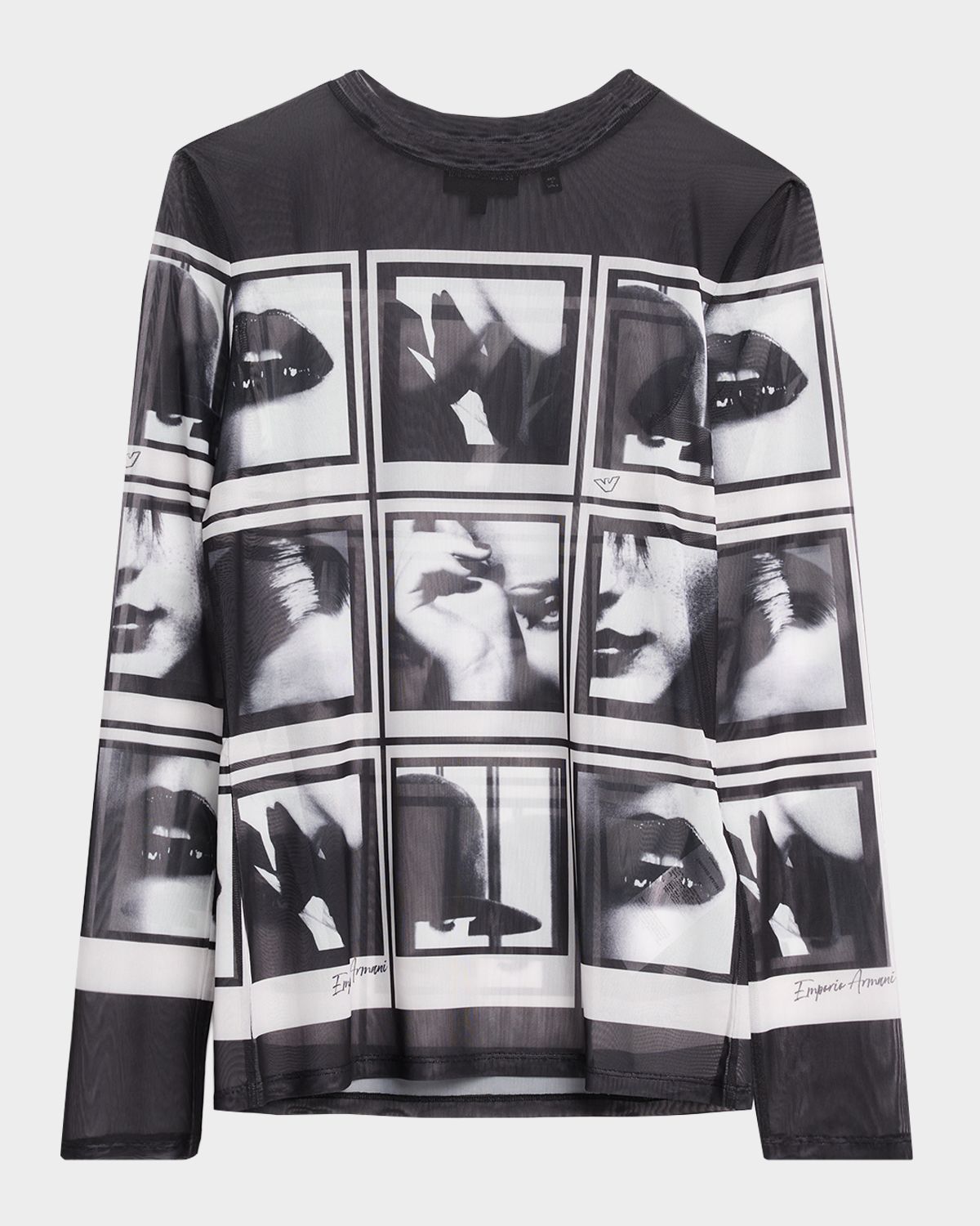 Emporio Armani Sheer Photograph-Print Pullover