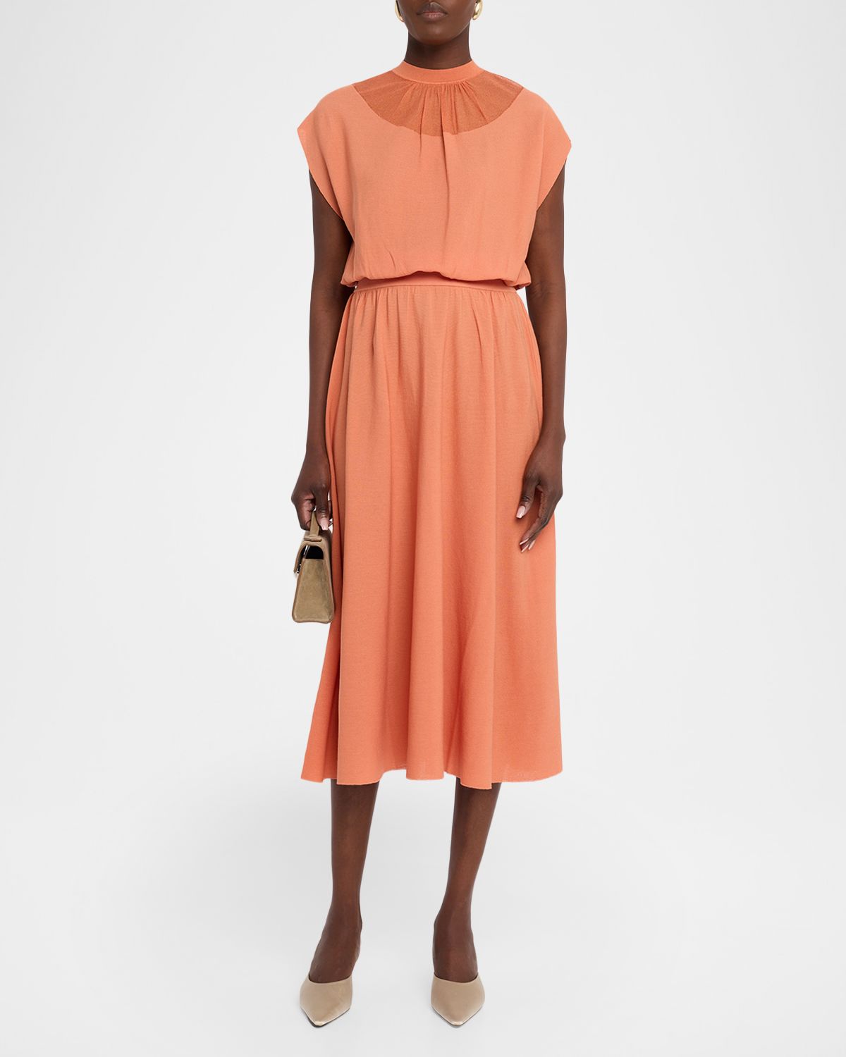 Emporio Armani Cap-Sleeve Knit Midi Dress