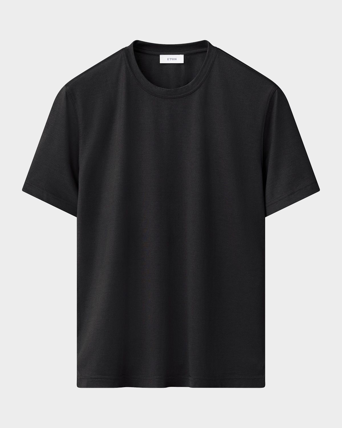 Eton Men 's Cotton and Silk Solid Crewneck T-Shirt