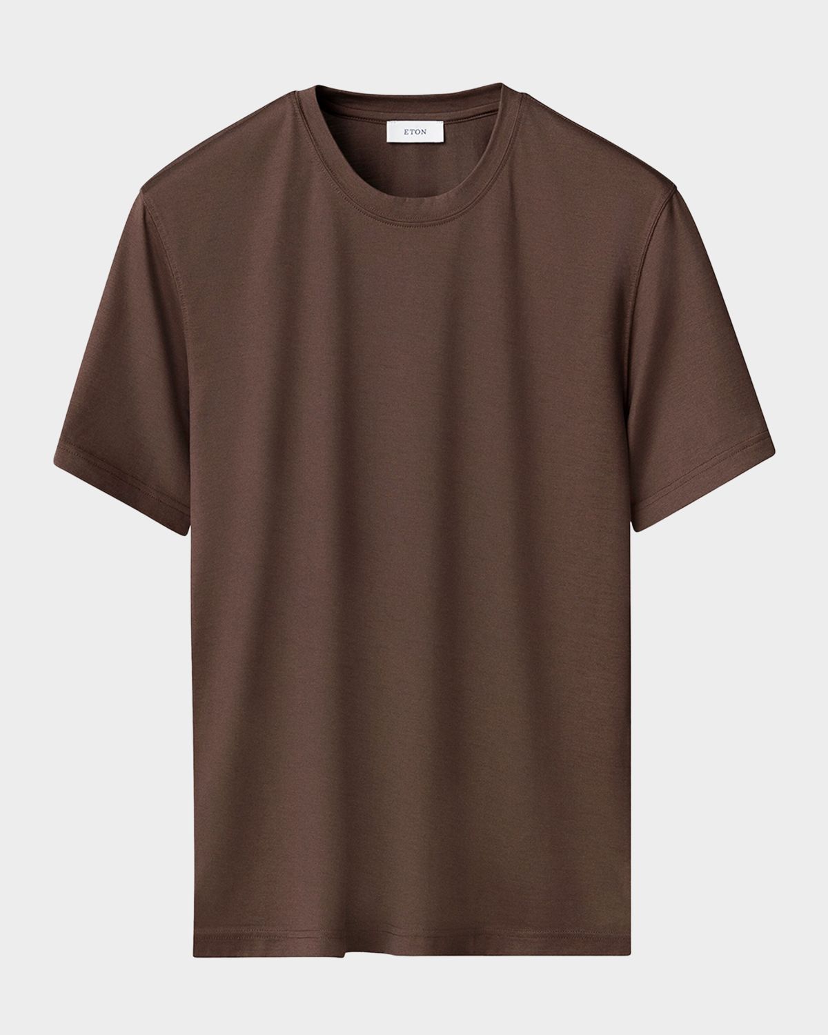 Eton Men 's Cotton and Silk Solid Crewneck T-Shirt