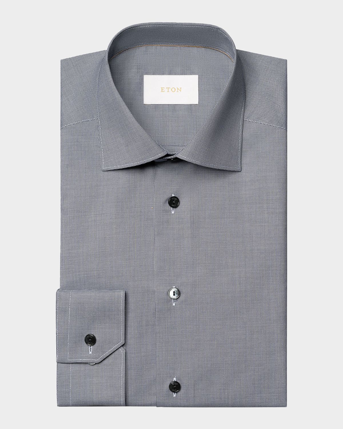 Eton Men 's Contemporary Fit Micro-Houndstooth Elevated Dress Shirt